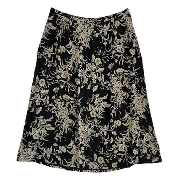 Vintage Floral Print Midi‎ Skirt Black Size 22 Whimsygoth Boho Fairy Grunge - Picture 1 of 8